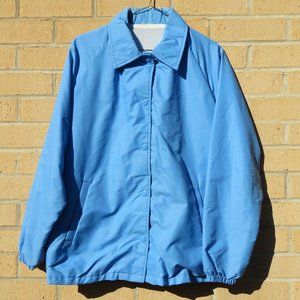Blue Nylon Coaches' Athletic Jacket Windbreaker Flannel Lining 44" Bust
